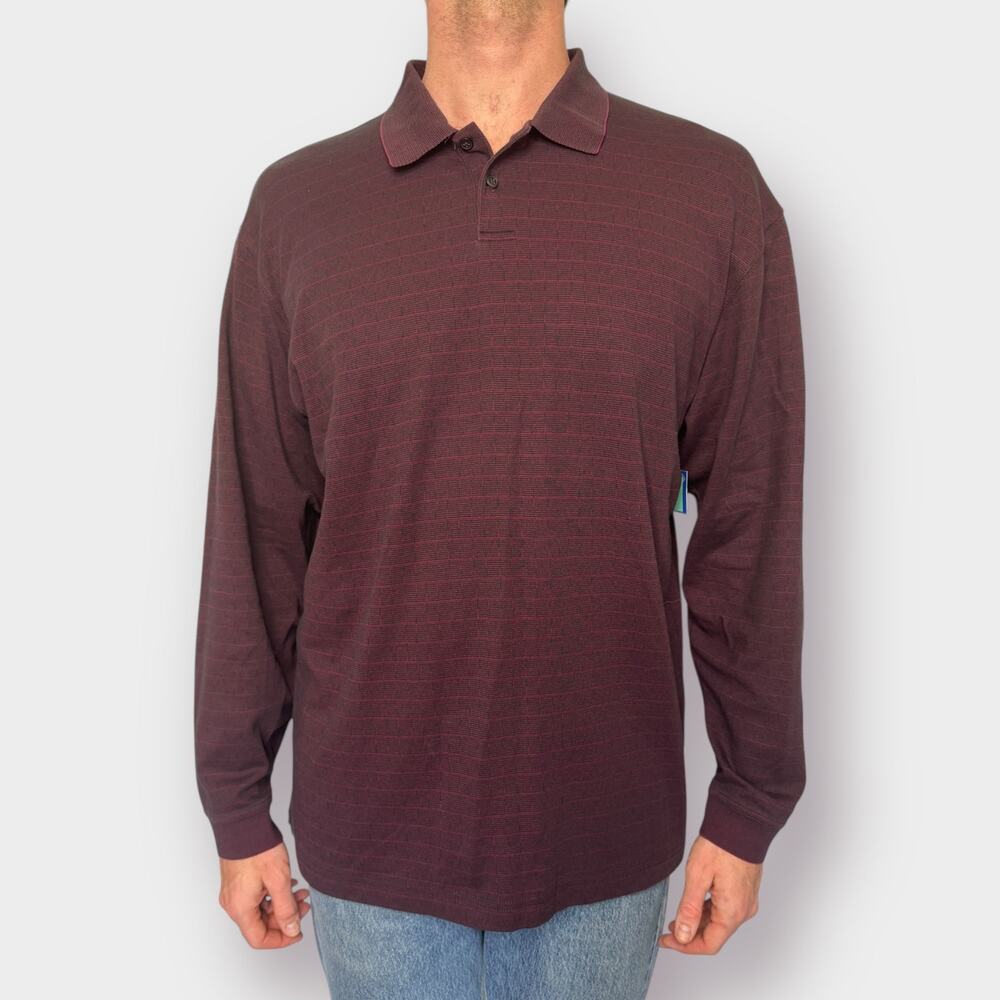 Y2K Van‎ Heusen Burgundy Black Collared Top